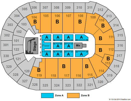 Rogers Arena End Stage Zone Seating Chart